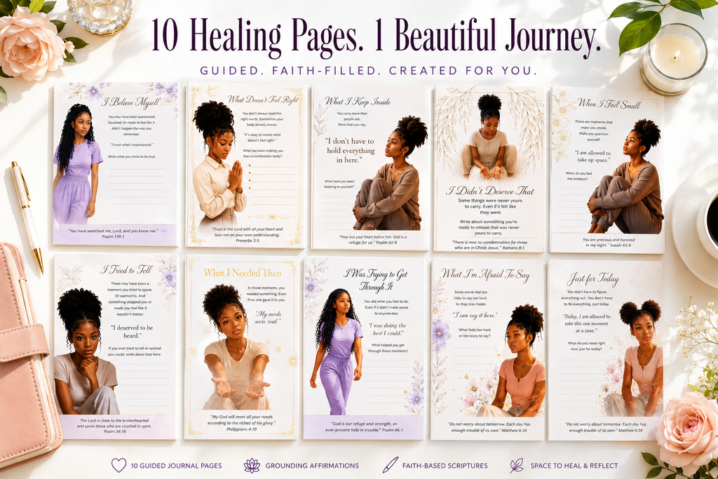 Just a Book and a Pen - Complete Healing Journal Collection for Teen Girls | 10 Printable Faith-Based Journal Pages | Digital Download Bundle