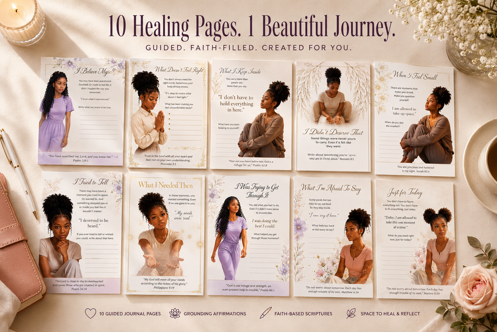 Just a Book and a Pen - Complete Healing Journal Collection for Teen Girls | 10 Printable Faith-Based Journal Pages | Digital Download Bundle