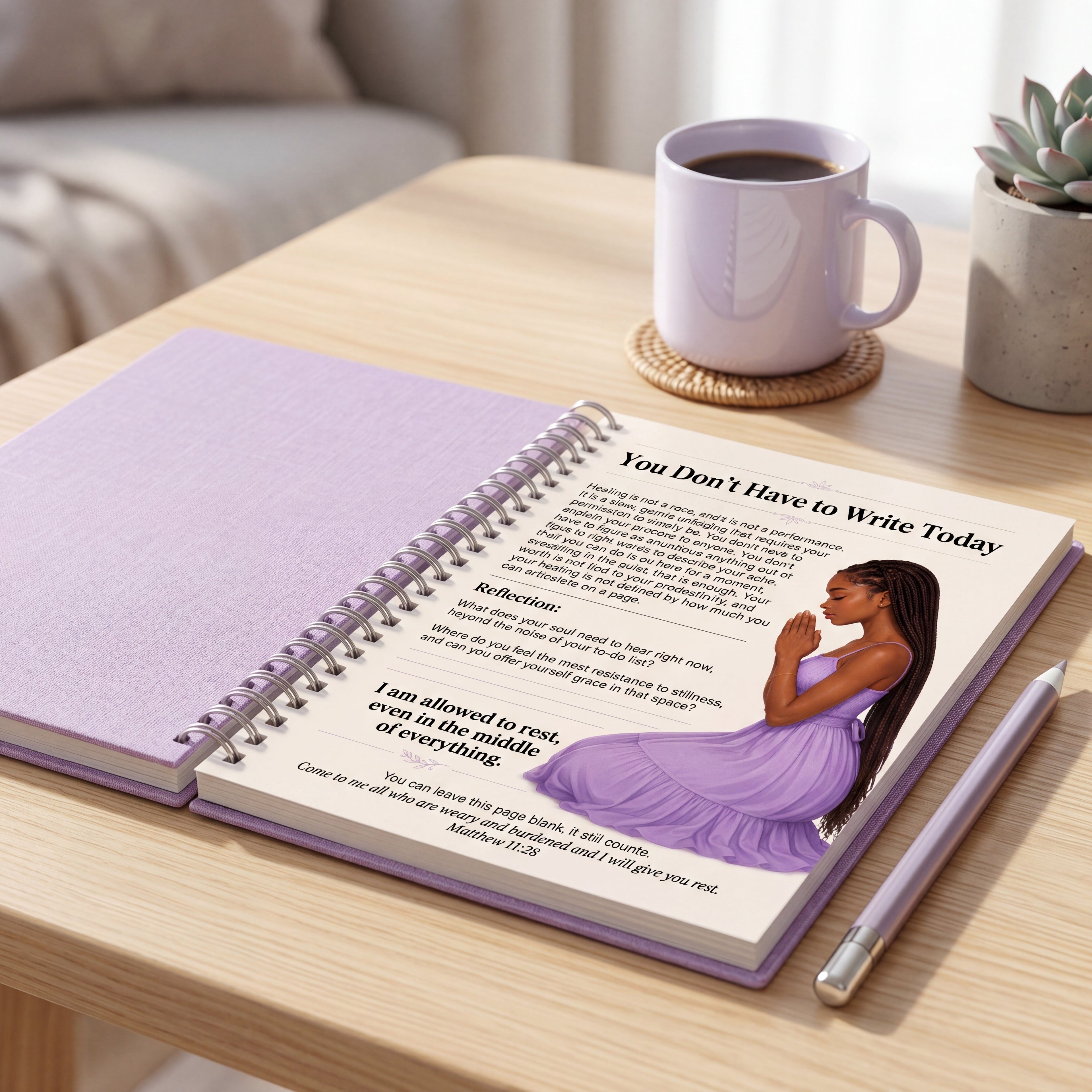 You Don't Have to Write Today  No Pressure Journal Page for Teen Girls | Printable Faith-Based Rest Page | Digital Download