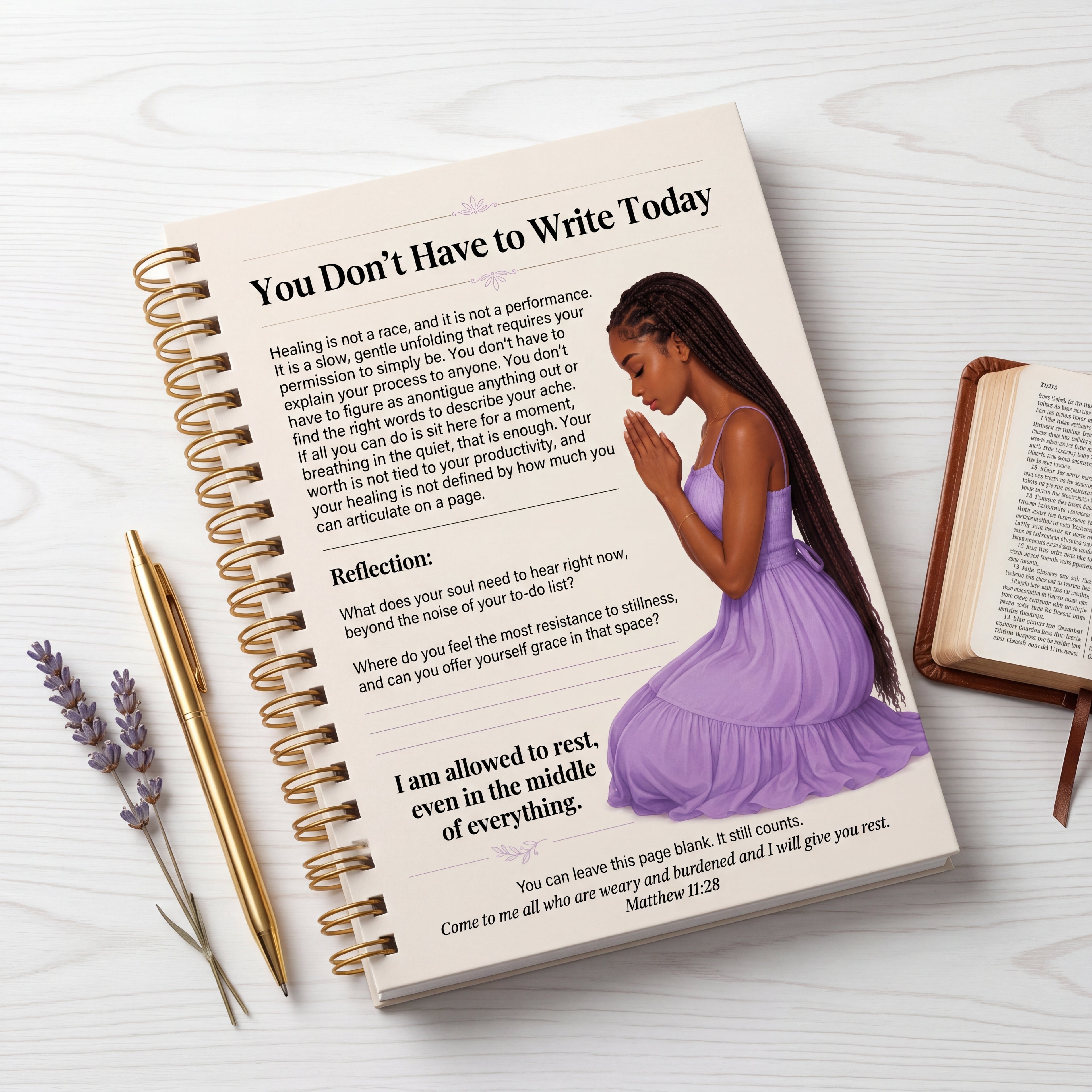 You Don't Have to Write Today  No Pressure Journal Page for Teen Girls | Printable Faith-Based Rest Page | Digital Download