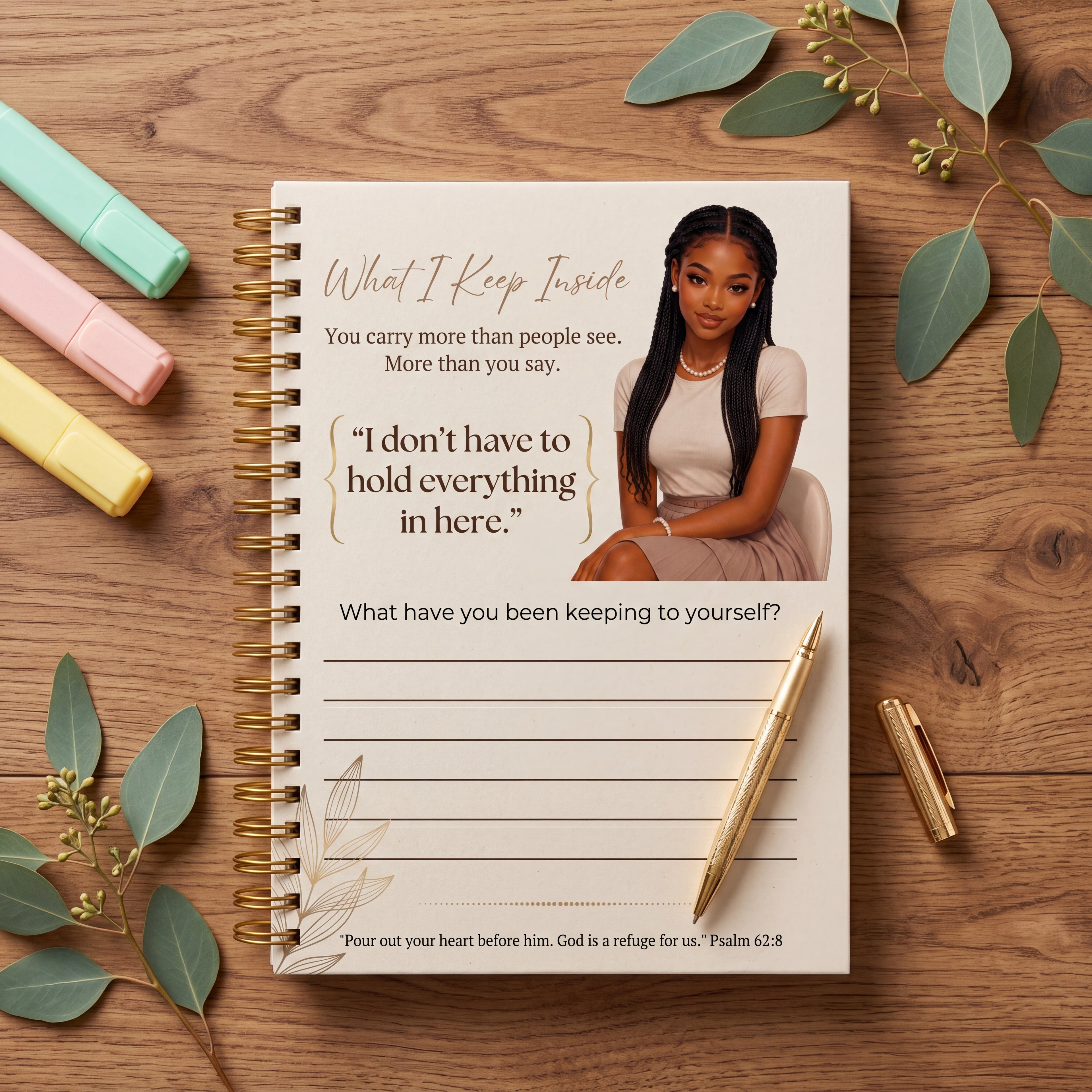 Black Young Adult  Christian Mental Health Worksheet Black Woman Prayer Journal Printable Faith Therapy Planner Insert Spiritual Healing Reflection Page PDF