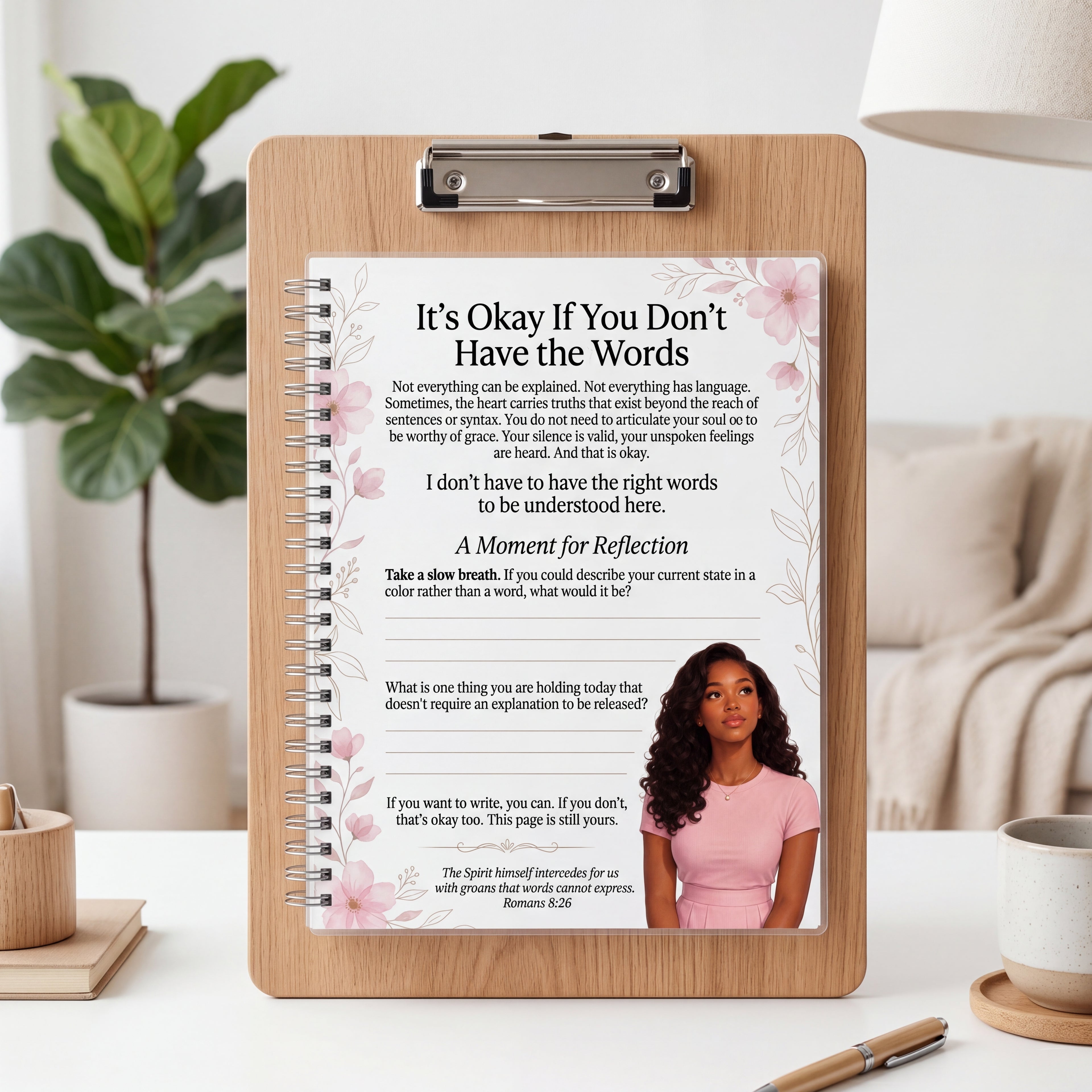 It's Okay If You Don't Have the Words  No Pressure Journal Page for Teen Girls | Printable Healing Journal | Faith-Based Digital Download