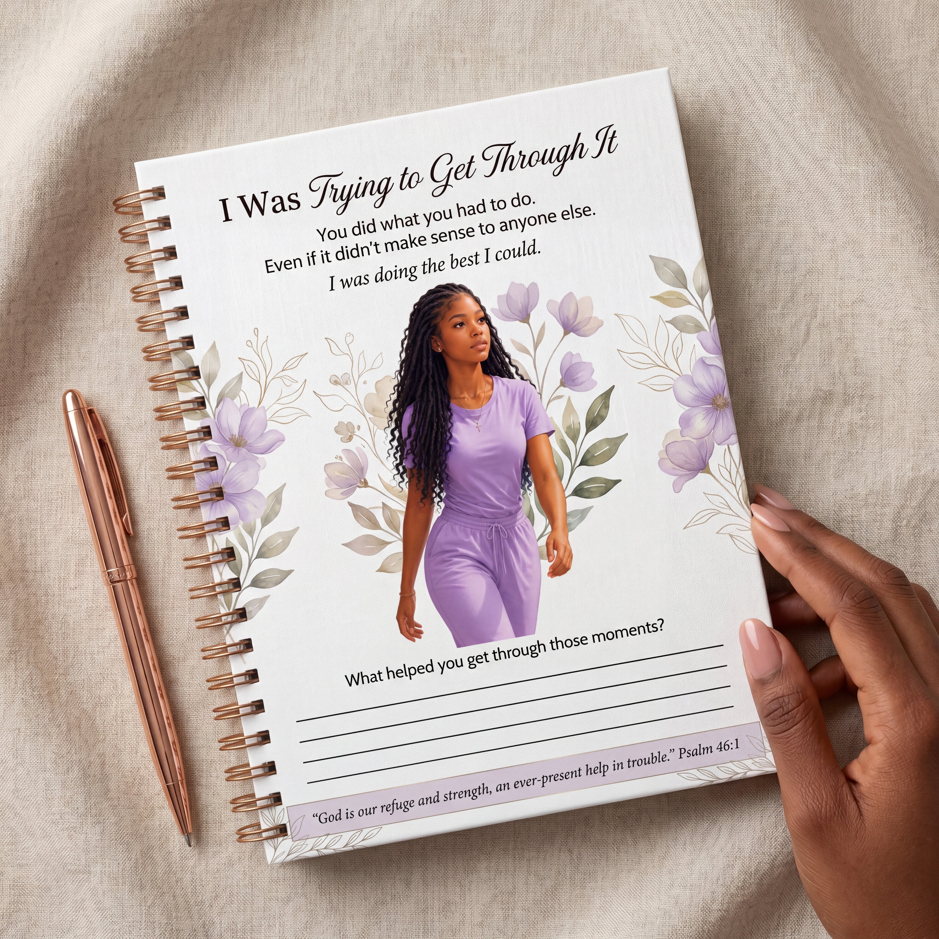 Black Young Adult Healing Journal Page, Christian Mental Health Printable, Prayer Journal Insert, Psalm 46:1, Therapy Worksheet Digital Download