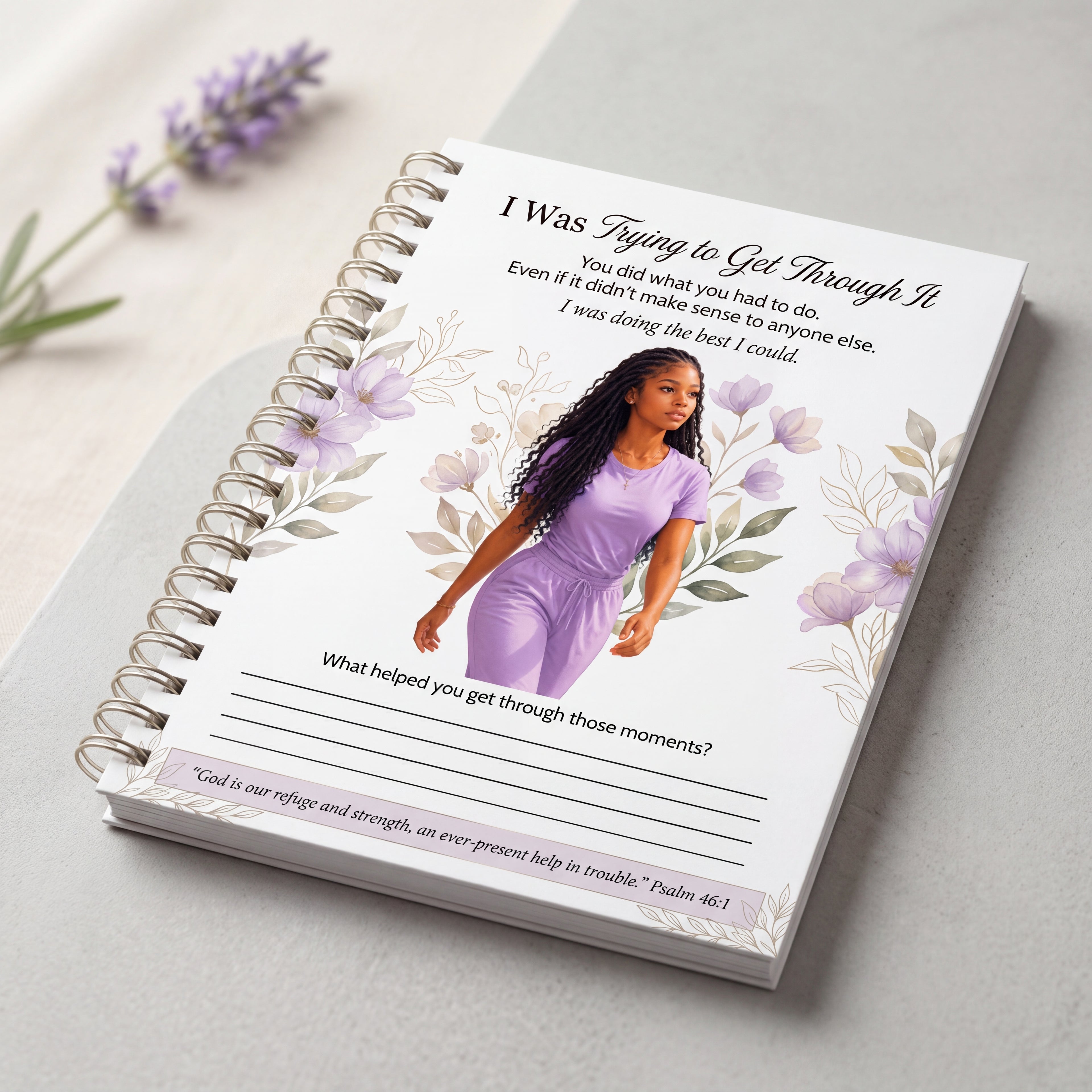 Black Young Adult Healing Journal Page, Christian Mental Health Printable, Prayer Journal Insert, Psalm 46:1, Therapy Worksheet Digital Download