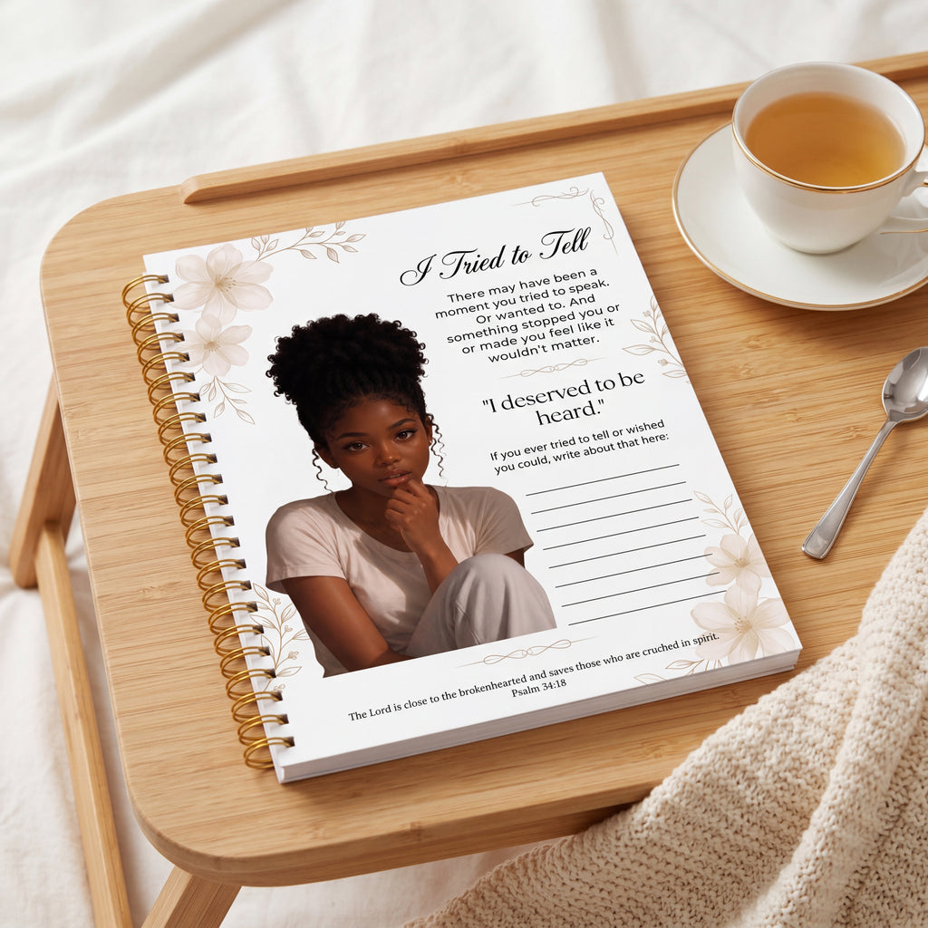 Black Young Teenager Christian Journal Printable | Trauma Healing Therapy Worksheet | Psalm 34:18 Mental Health Journal Page | Prayer Planner Insert