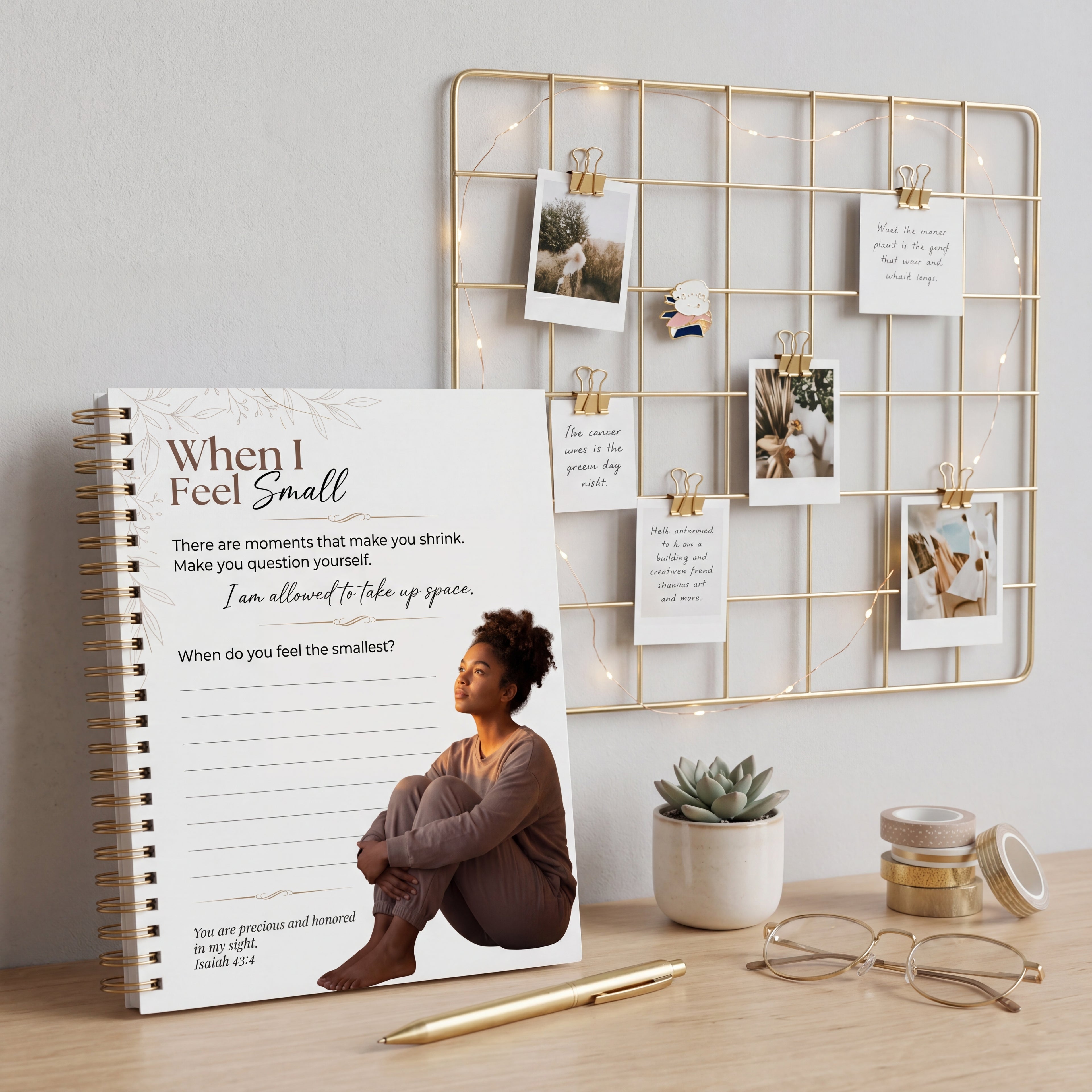 Black Young Christian Journal Page Mental Health Faith Printable Bible Verse Self Worth Worksheet Isaiah 43:4 Affirmation Self Care PDF