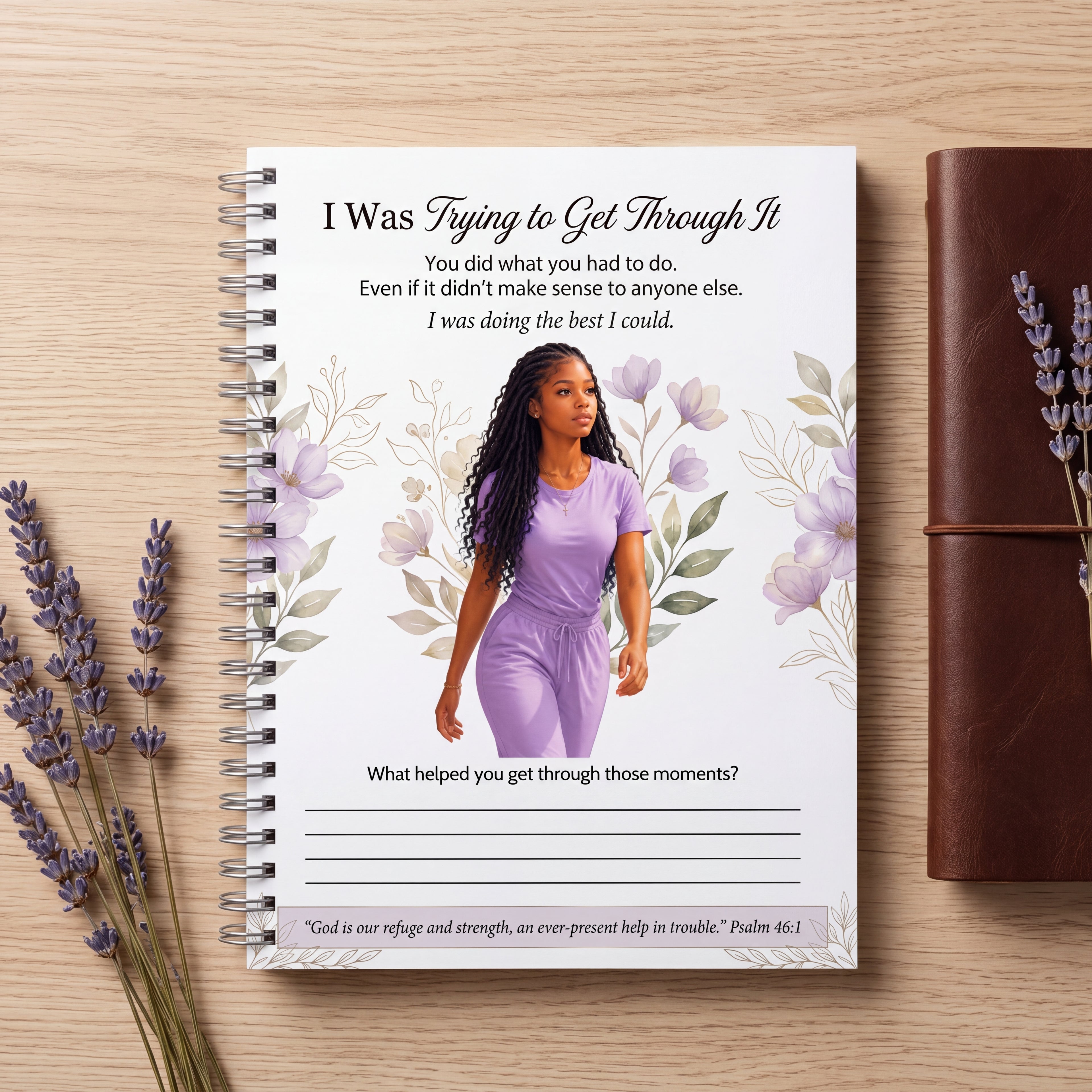Black Young Adult Healing Journal Page, Christian Mental Health Printable, Prayer Journal Insert, Psalm 46:1, Therapy Worksheet Digital Download