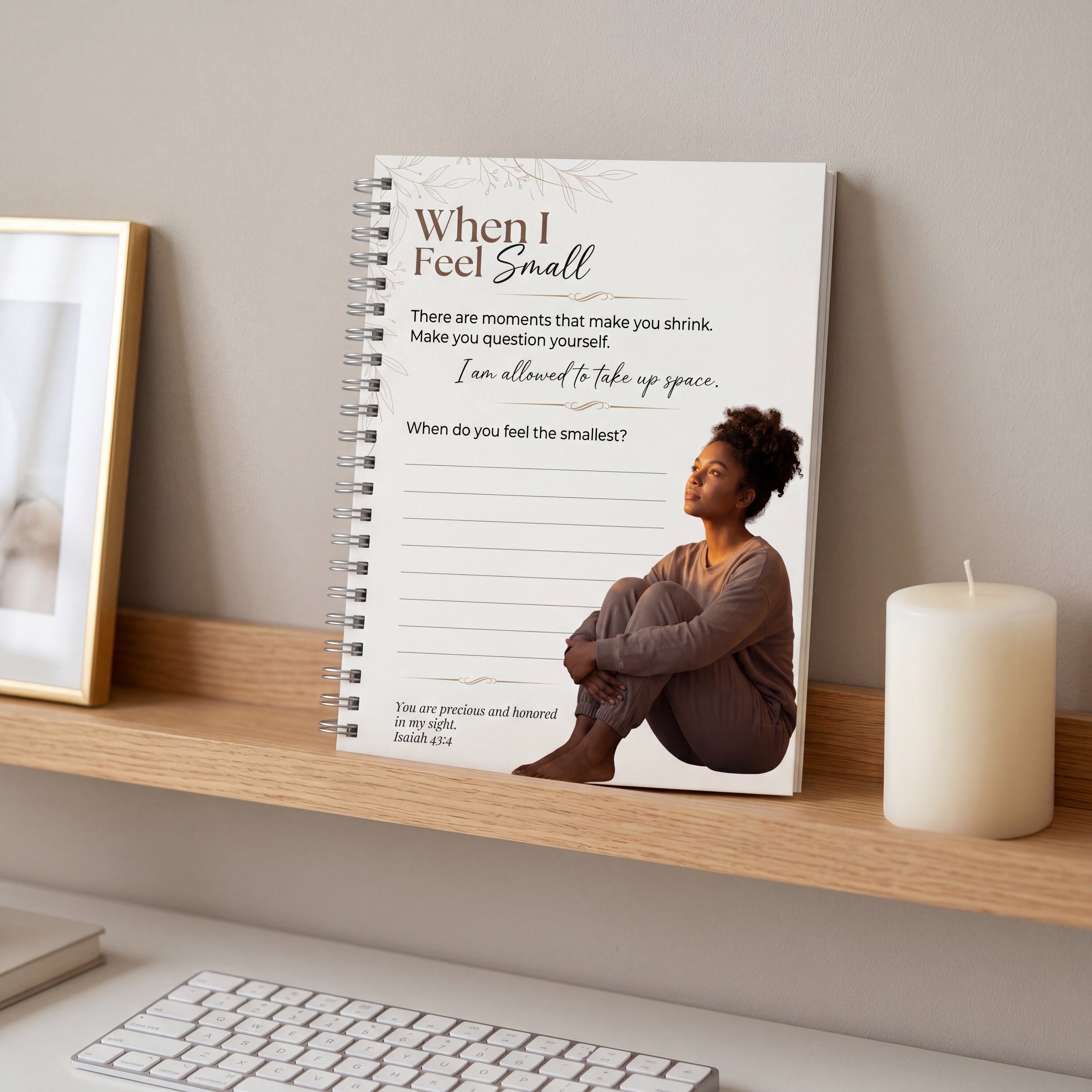 Black Young Christian Journal Page Mental Health Faith Printable Bible Verse Self Worth Worksheet Isaiah 43:4 Affirmation Self Care PDF