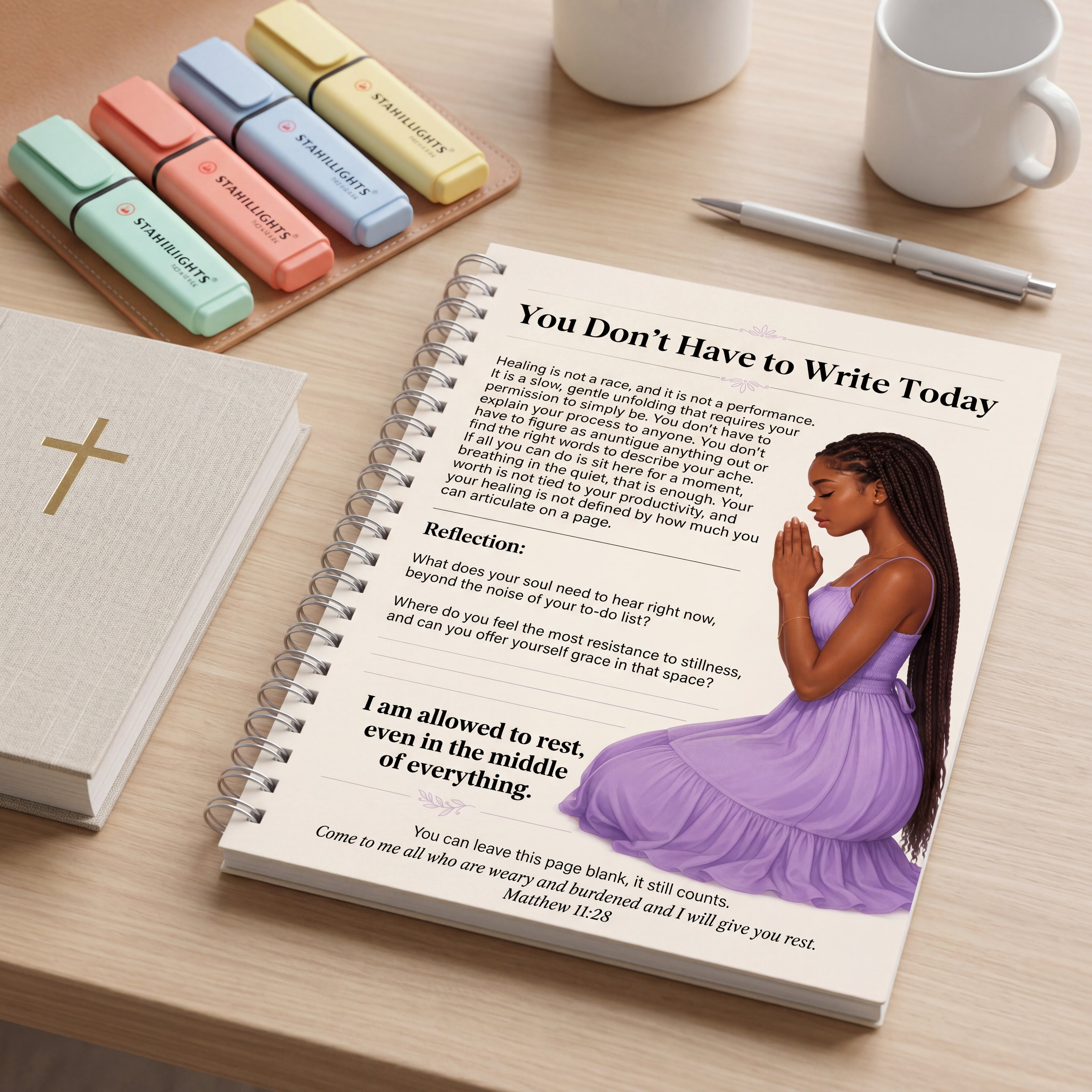 You Don't Have to Write Today  No Pressure Journal Page for Teen Girls | Printable Faith-Based Rest Page | Digital Download